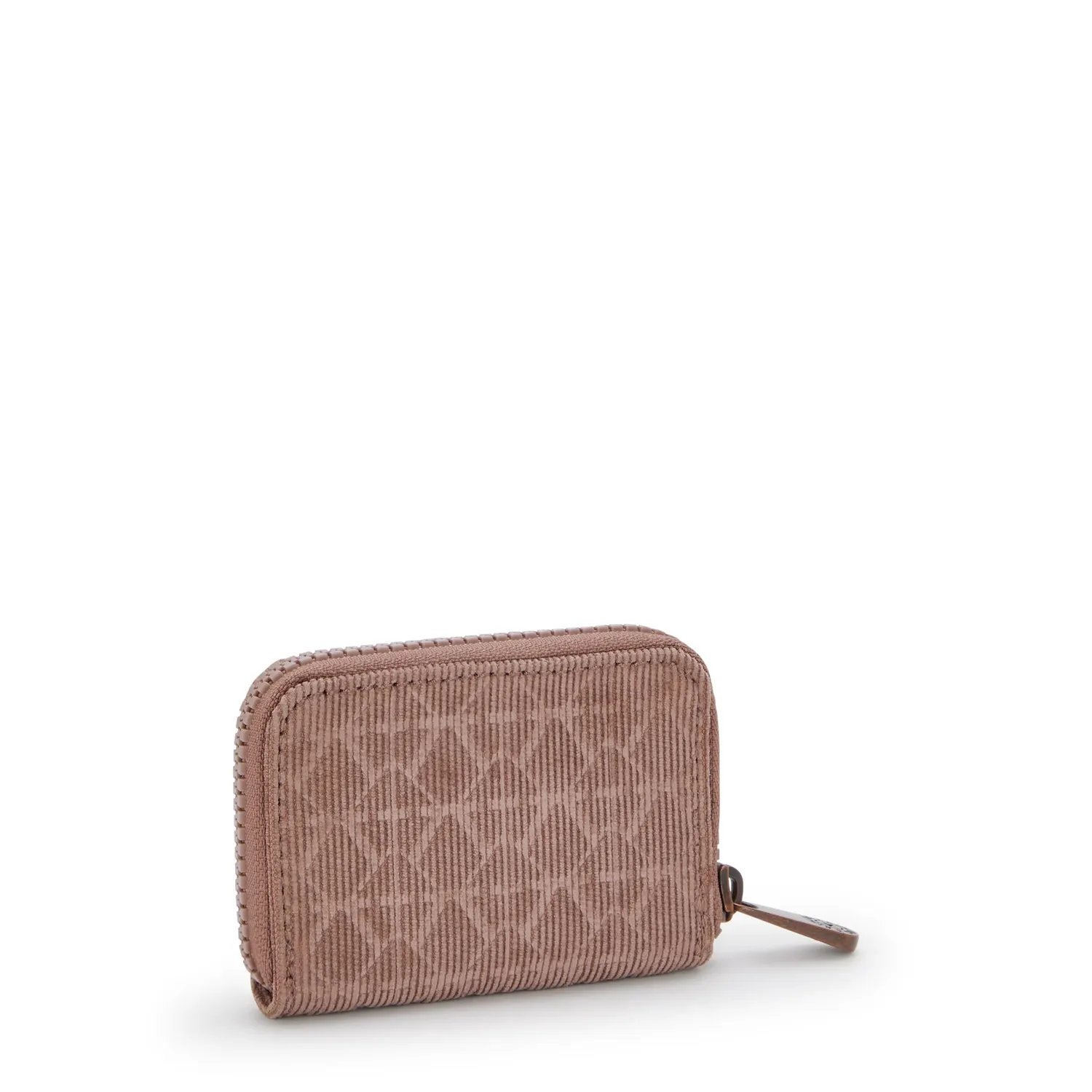 Kipling Cash Buddy portemonnee Klein Sign Brown Corduroy ribfluweel