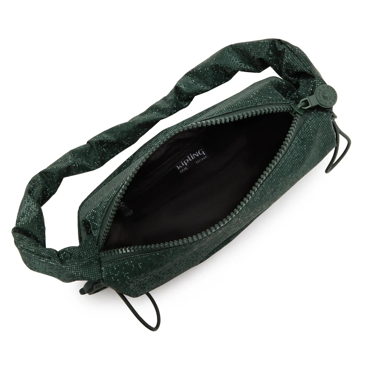 Kipling Eleni kleine schoudertas Shiny Pixel Green rits