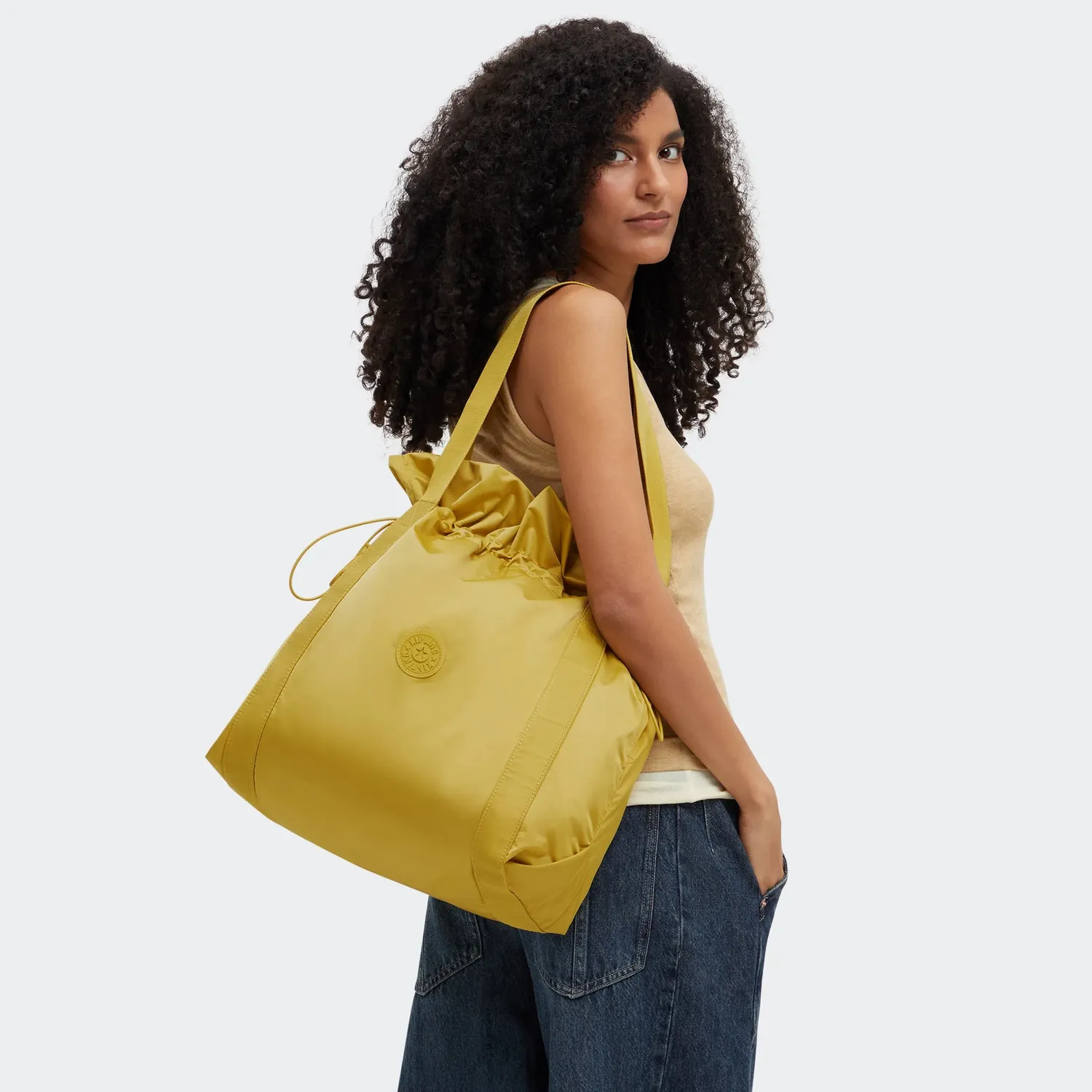 Kipling Elmar Medium shopper Daisy Yellow A4 koordsluiting