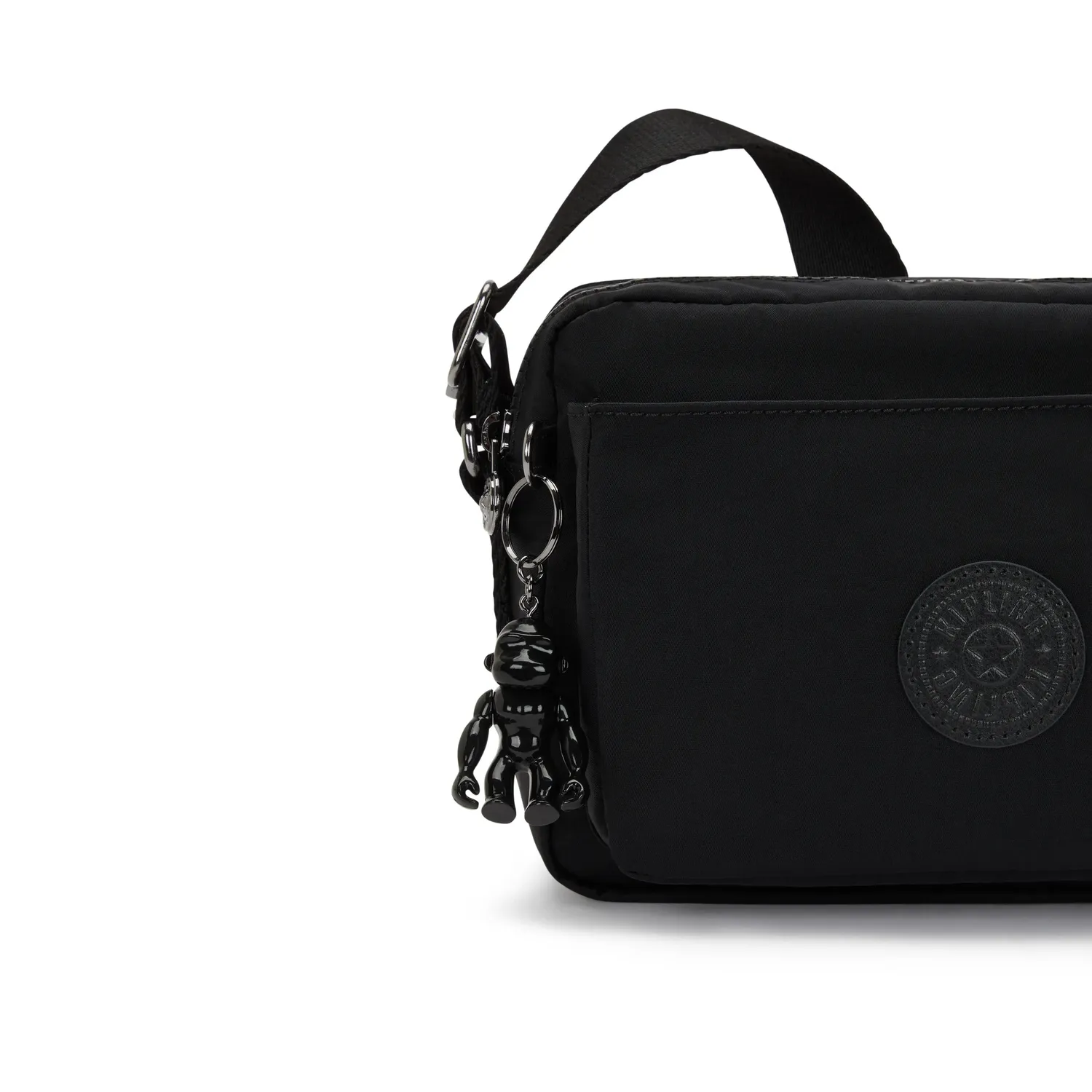 Kipling Abanu M crossbody tas Infinite Black medium met ritsvakken