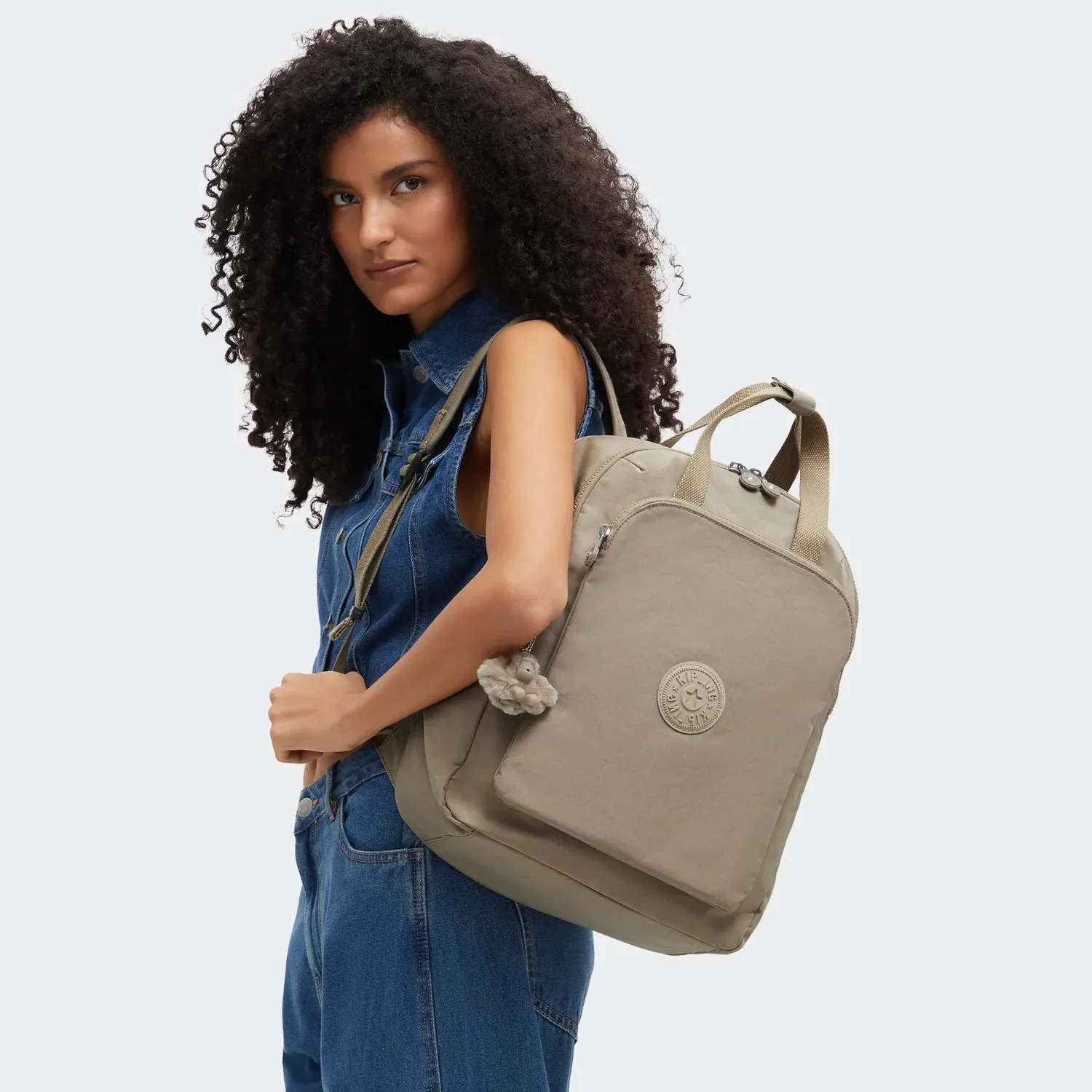 Kipling Kazuki L rugzak Soft Taupe Groot 15 inch laptop