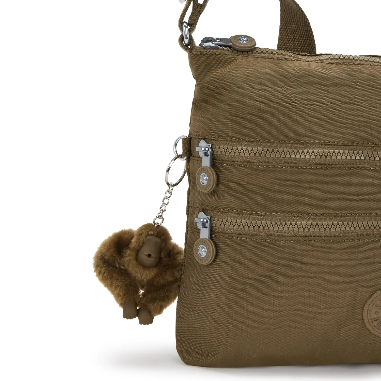 Kipling Alvar Medium schoudertas Smooth Khaki waterafstotend