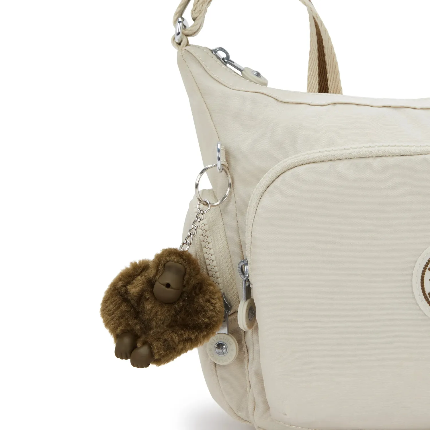 Kipling Gabb S crossbodytas Soft Sand Medium met sleutelkoord