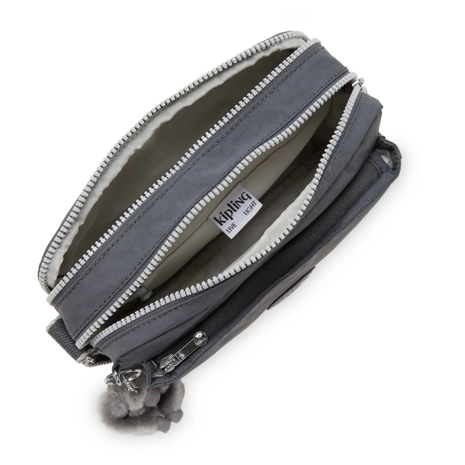 Kipling Abanu M schoudertasje Medium Moonlit Grey lichtgewicht