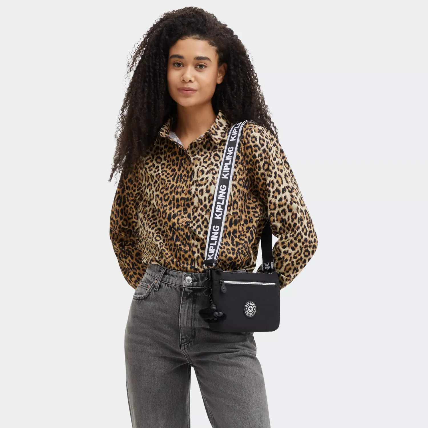 Kipling Riri Zip crossbodytas Glorious Silver klein waterafstotend
