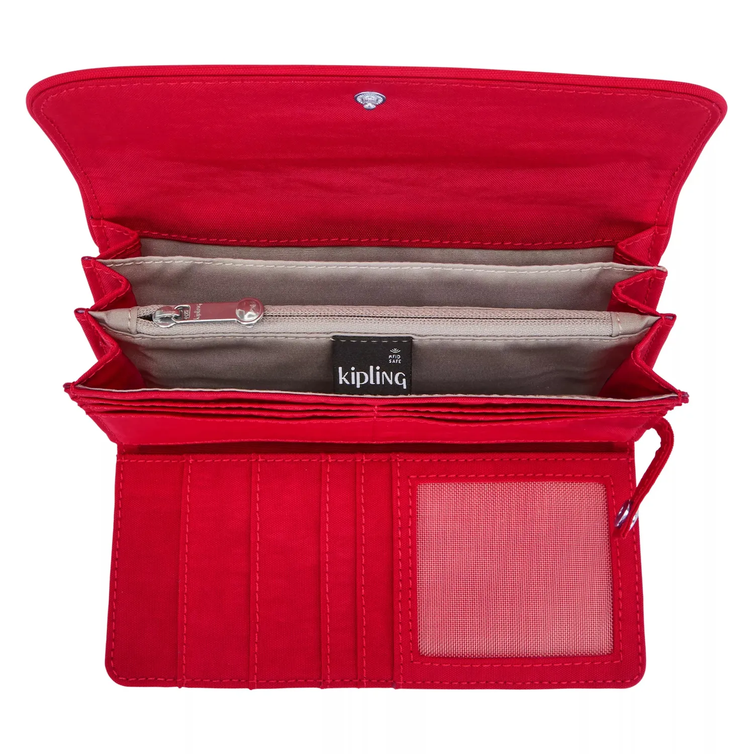 Kipling Money Land portemonnee Groot Red Rouge RFID