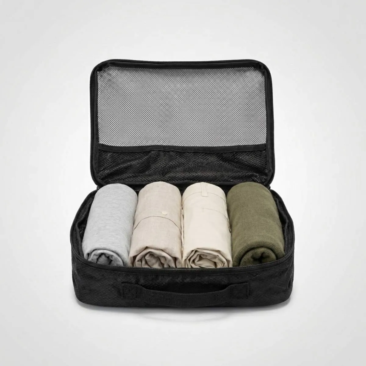 Zeeksack packing cubes set zwart 3 stuks uitbreidbaar