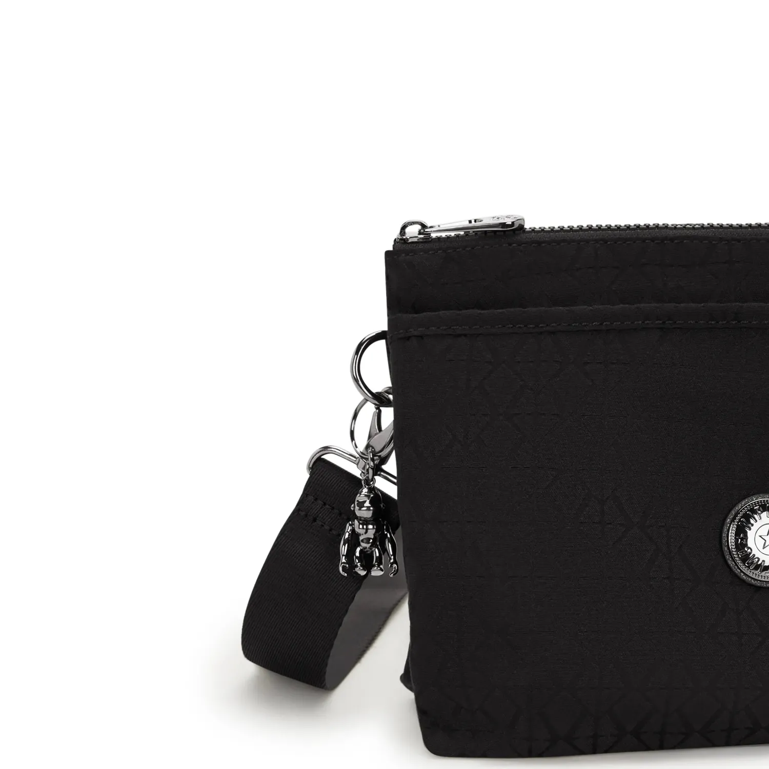 Kipling Riri L tasje Black Sign Jacquard medium 5-vaks