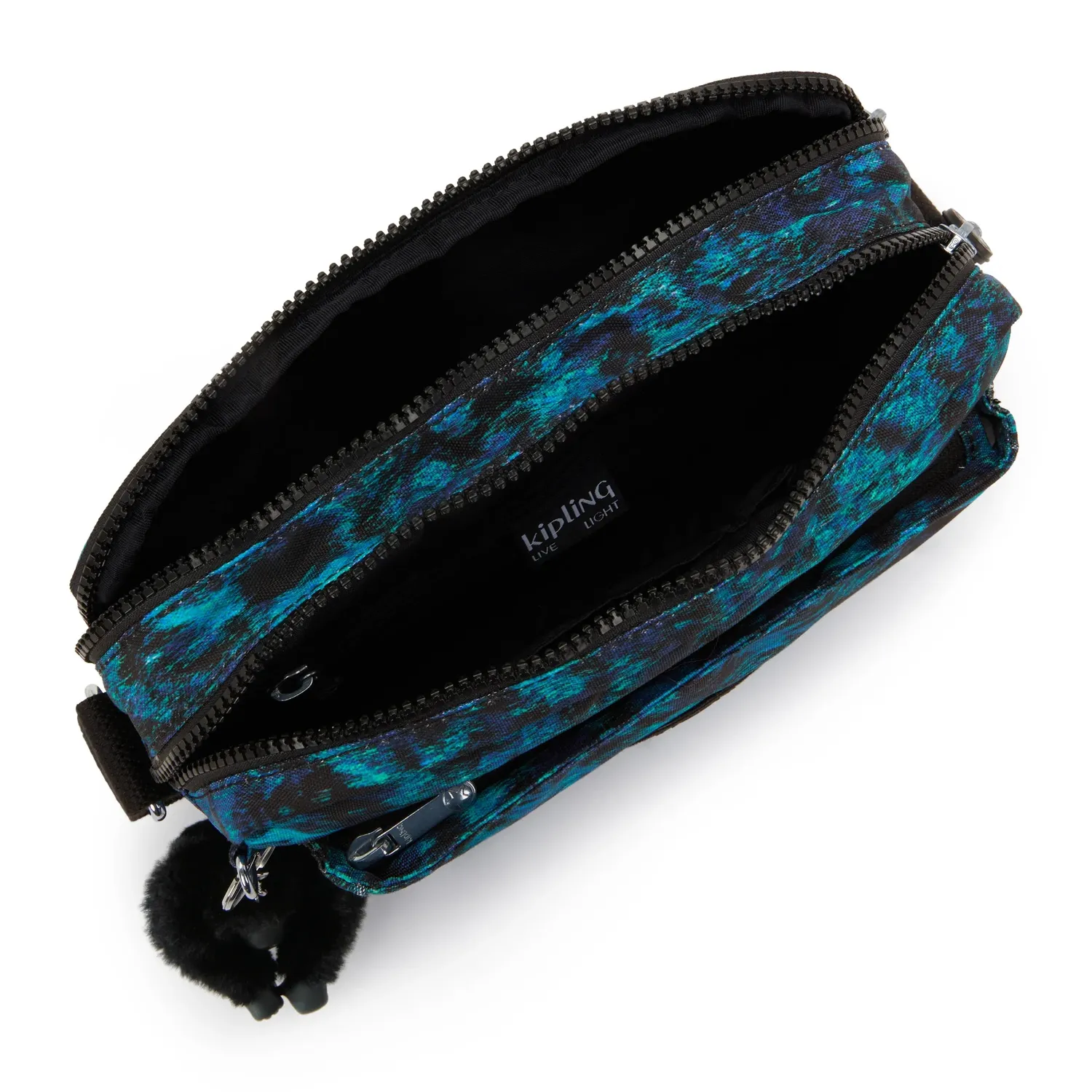 Kipling Abanu M crossbody tas Blending Blues Medium dubbel vak
