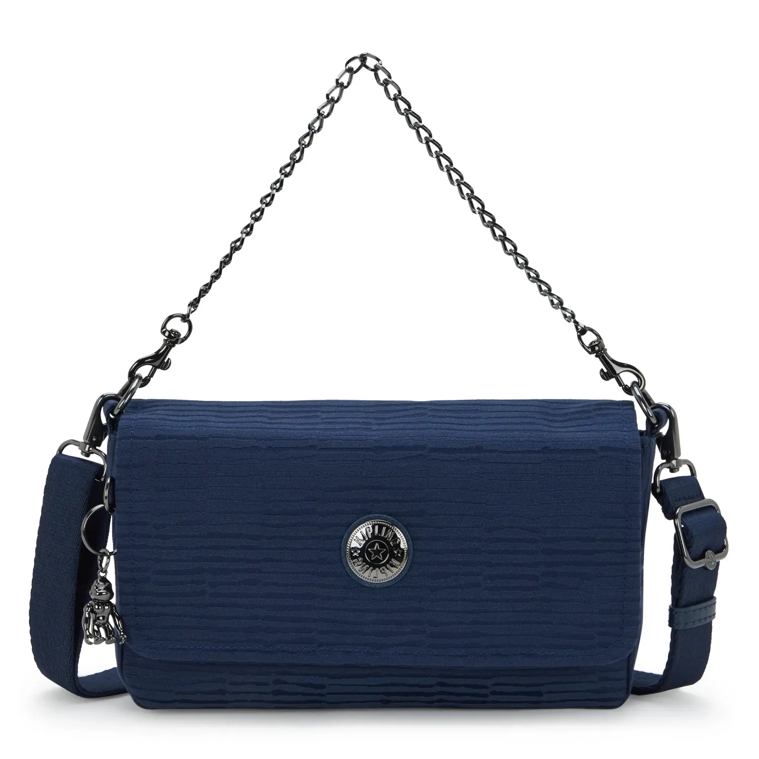 Kipling Aras Up schoudertas Night Ocean Jacquard klein kettingriem