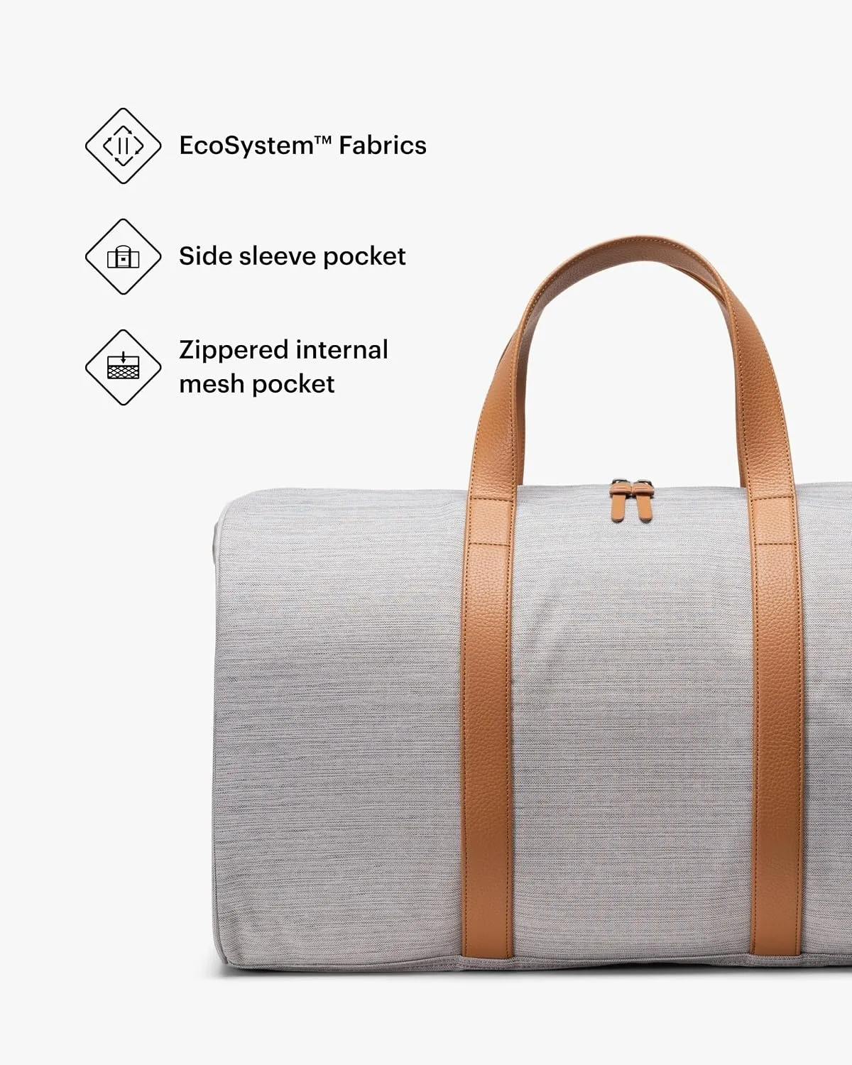 Herschel Novel Duffle reistas Light Grey Crosshatch weekendtas