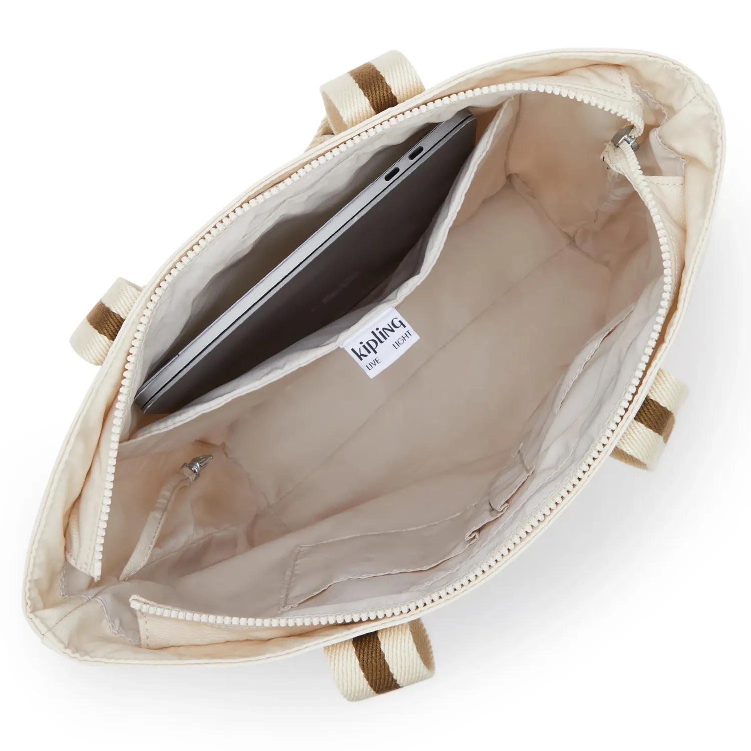 Kipling Hanifa tote groot Soft Sand waterafstotend 15 inch