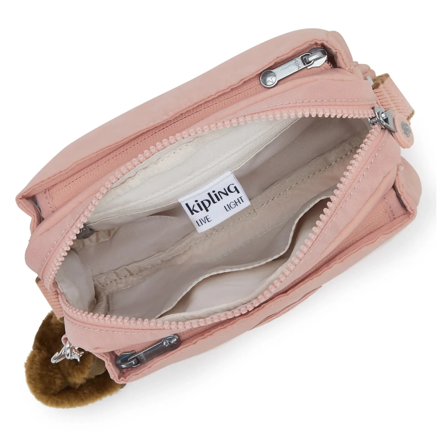 Kipling Abanu crossbodytas klein memory pink zacht
