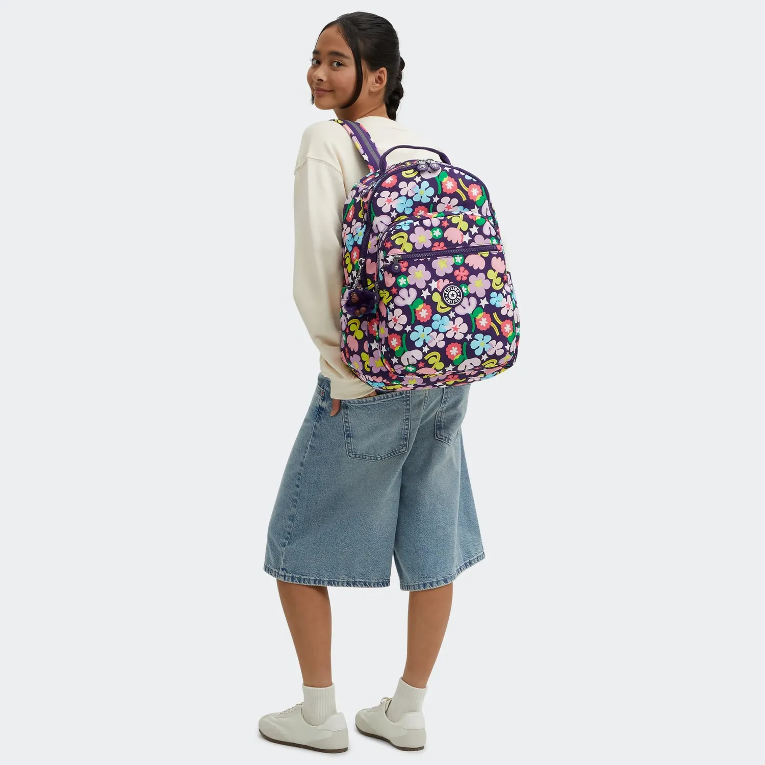 Kipling Seoul rugzak groot Fairy Flower 15 inch laptopvak