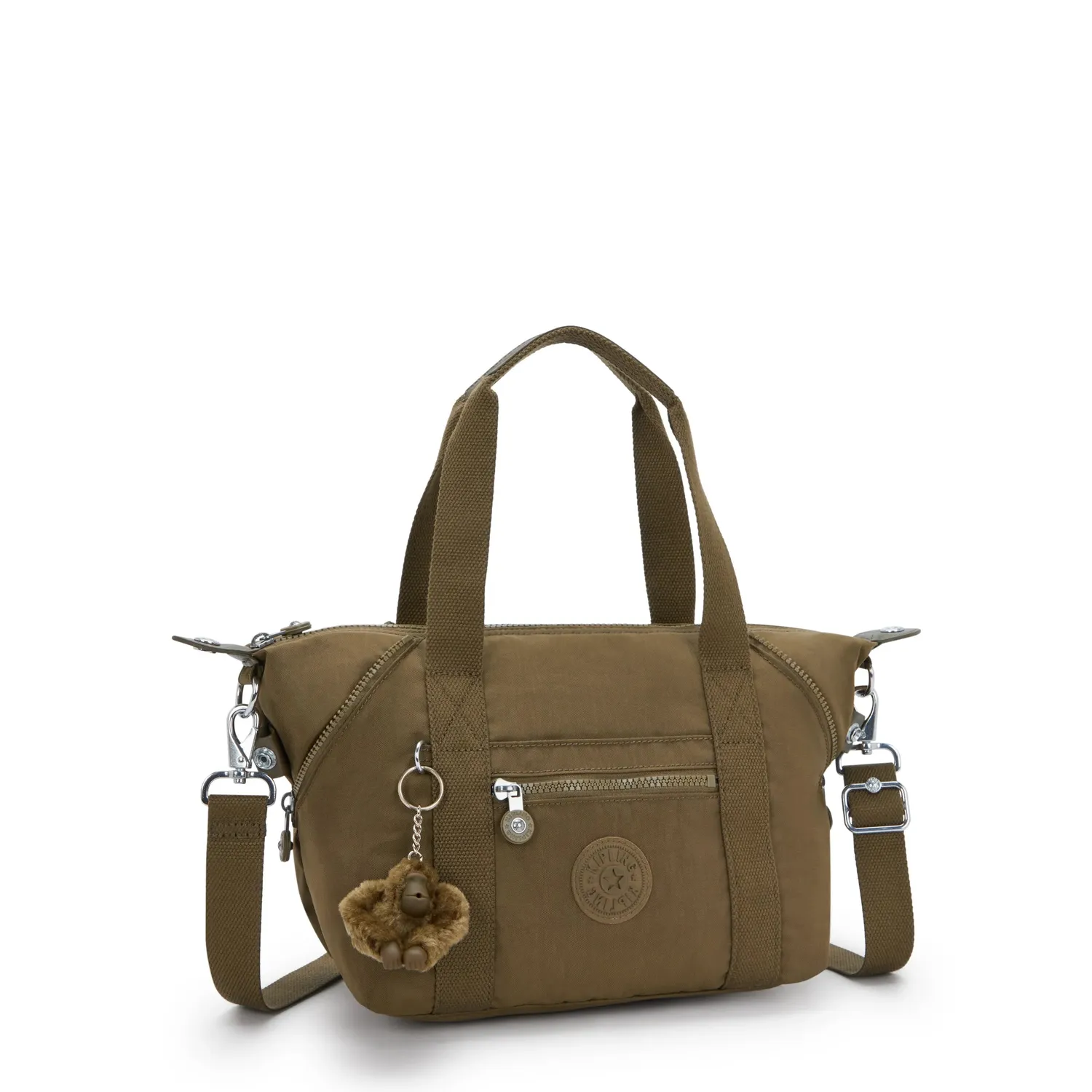 Kipling Art Mini schoudertasje Smooth Khaki klein praktisch