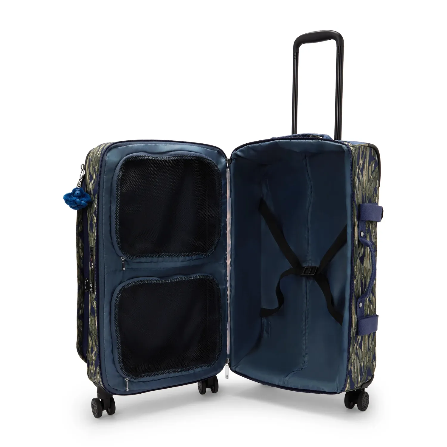 Kipling Spontaneous M koffer Medium Striped Grasses 4 wielen