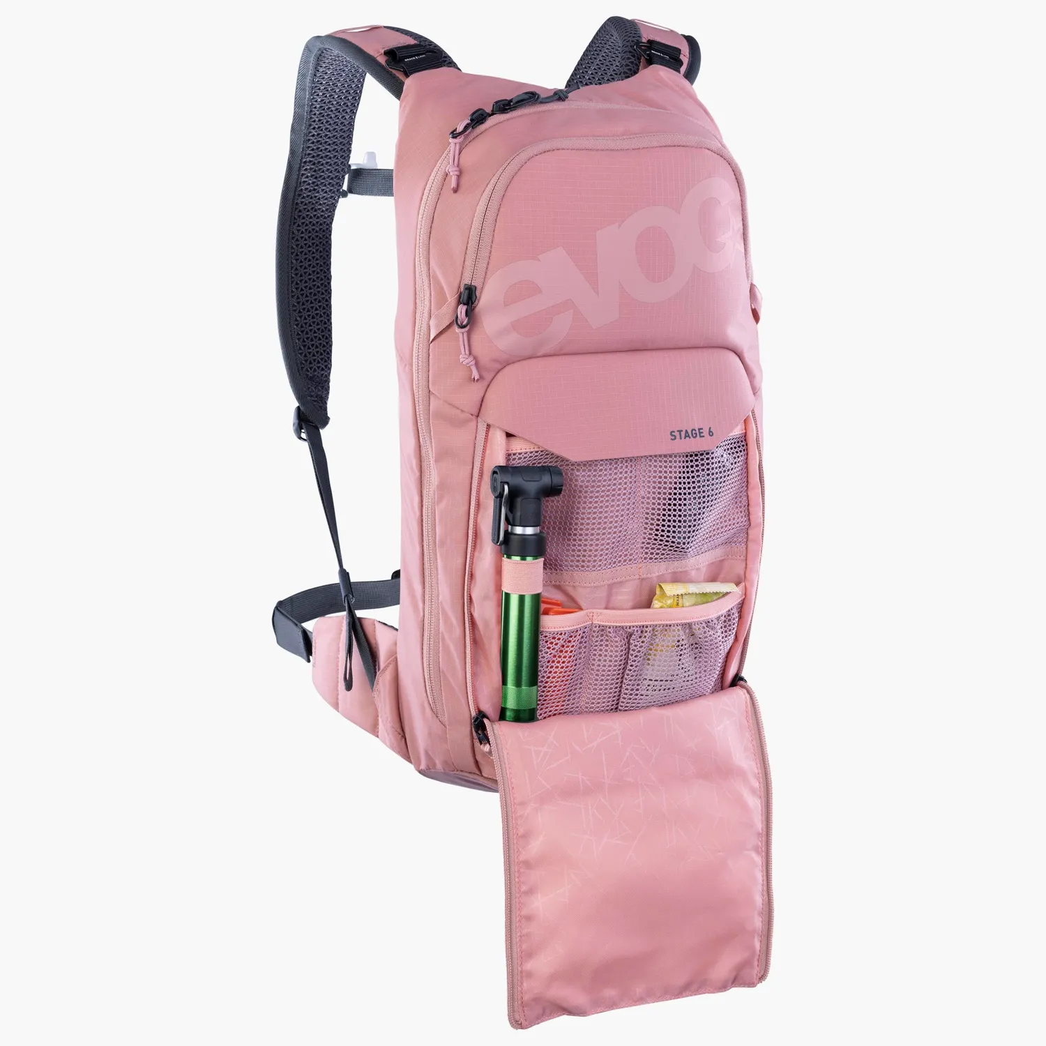 Evoc Stage 6 rugzak dusty pink 6L met helmdrager