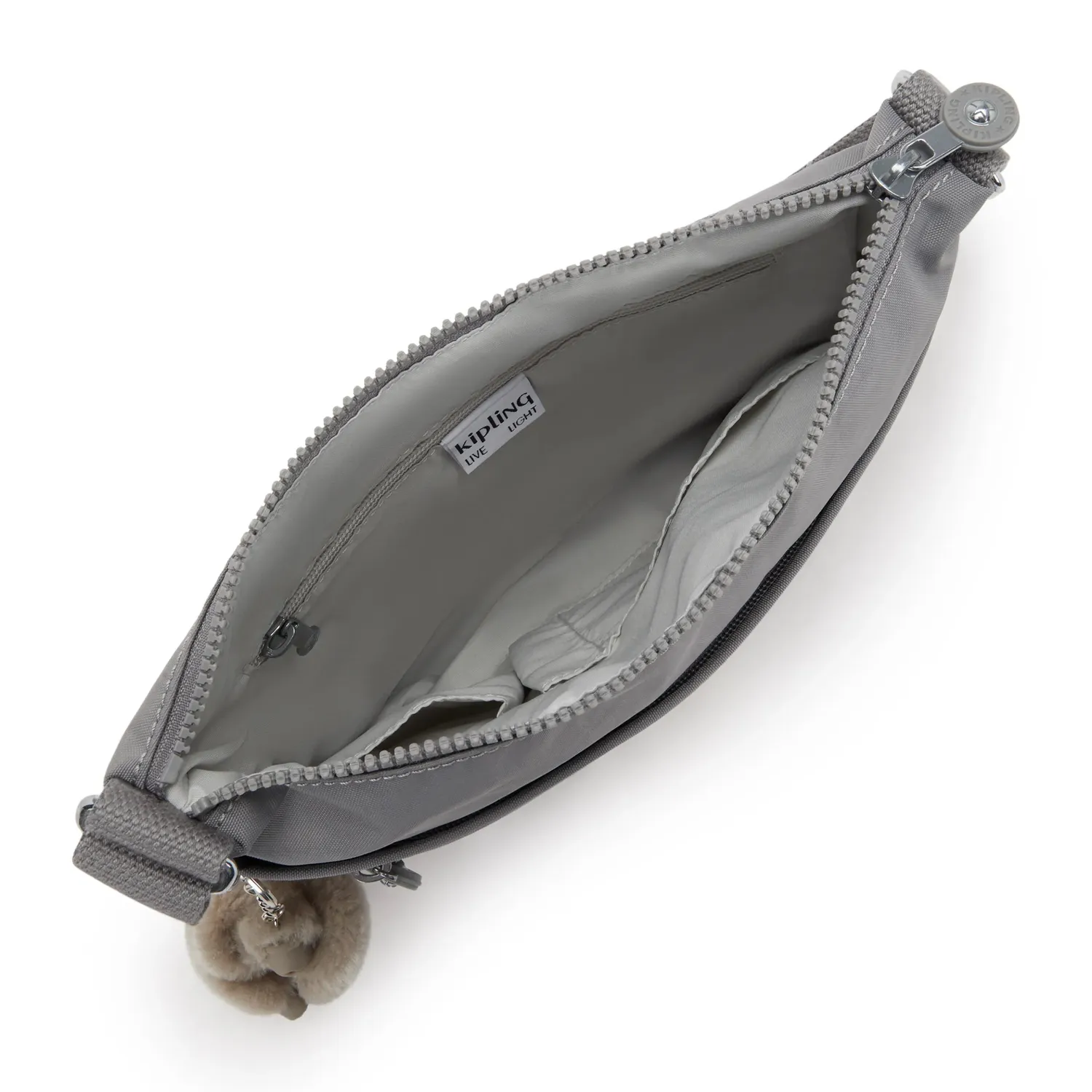 Kipling Arto schoudertas Medium Inviting Grey lichtgewicht
