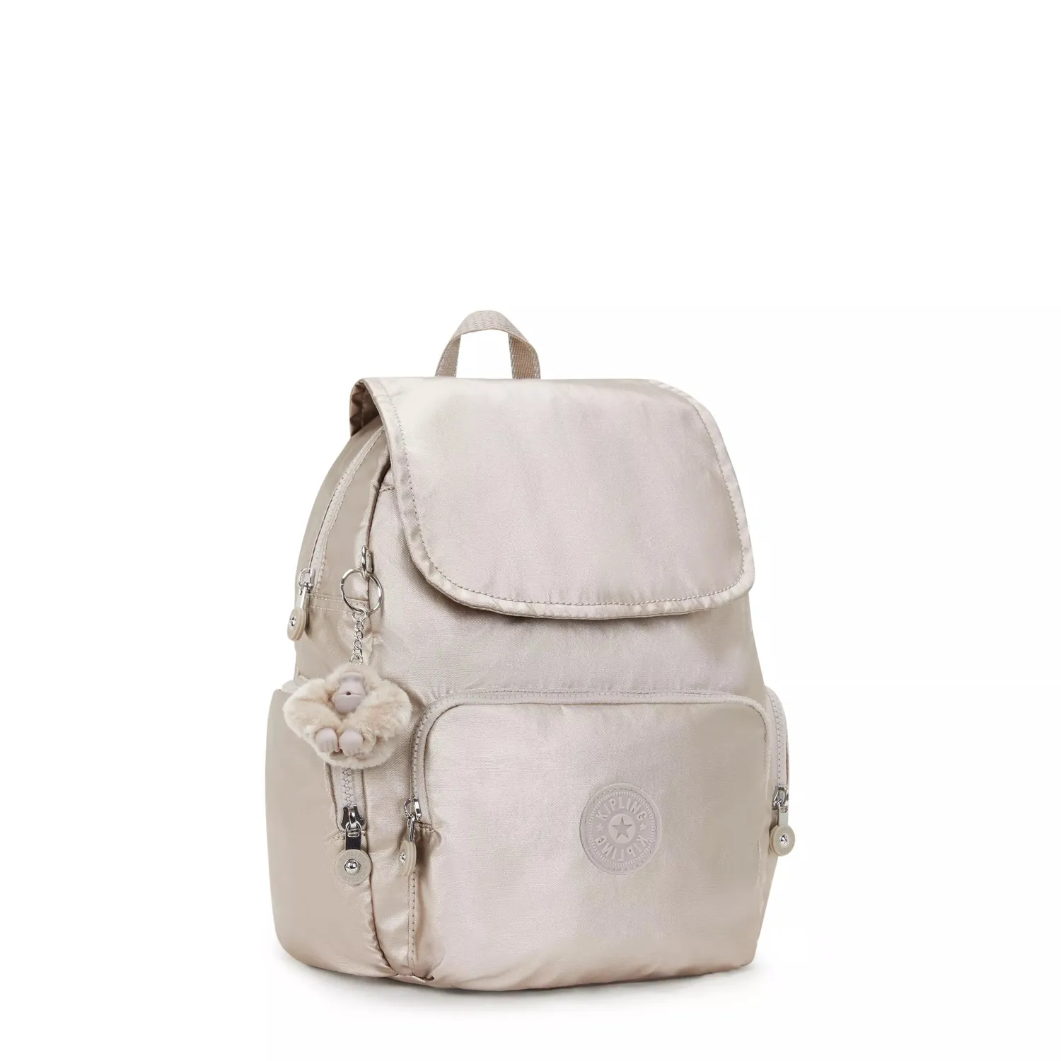 Kipling City Zip S rugzak Metallic Glow klein glanzend