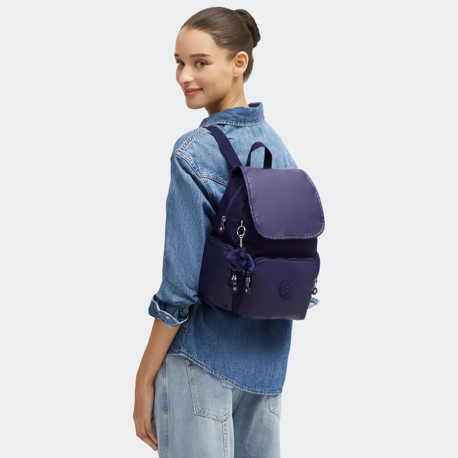 Kipling City Zip S rugzak Klein Moonlit Shine Block met ritsen