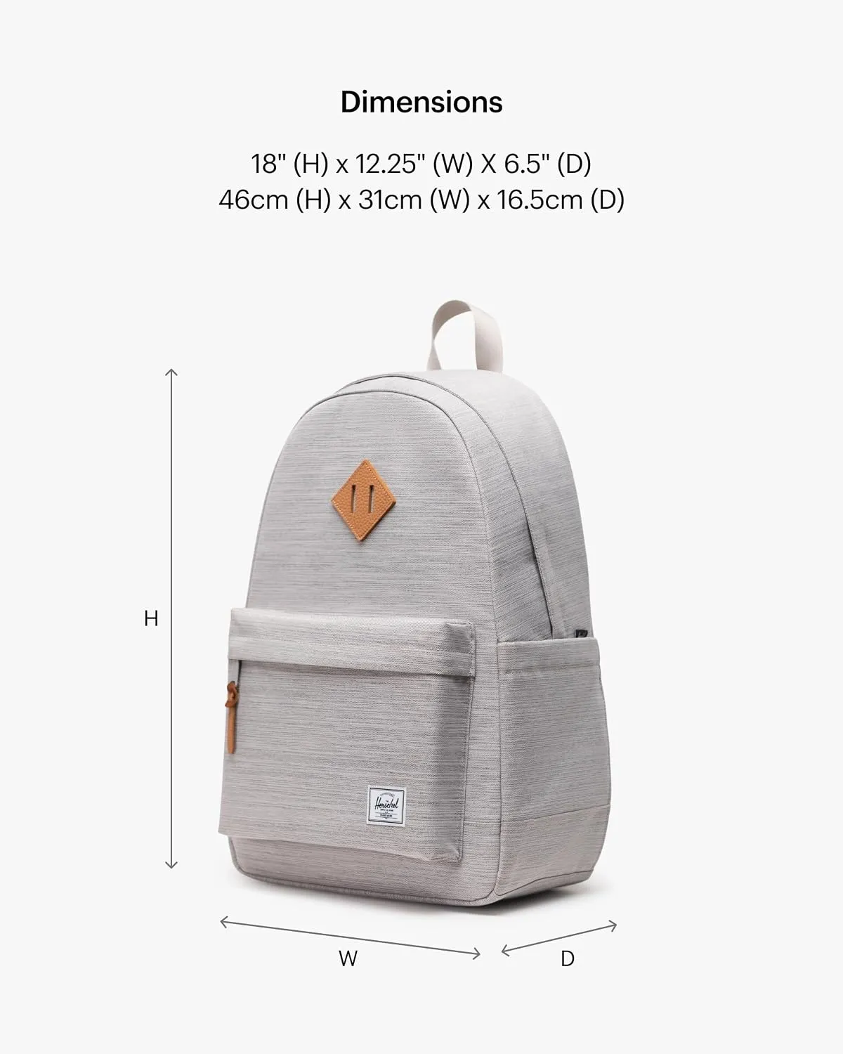 Herschel Heritage rugzak Light Grey Crosshatch grijs