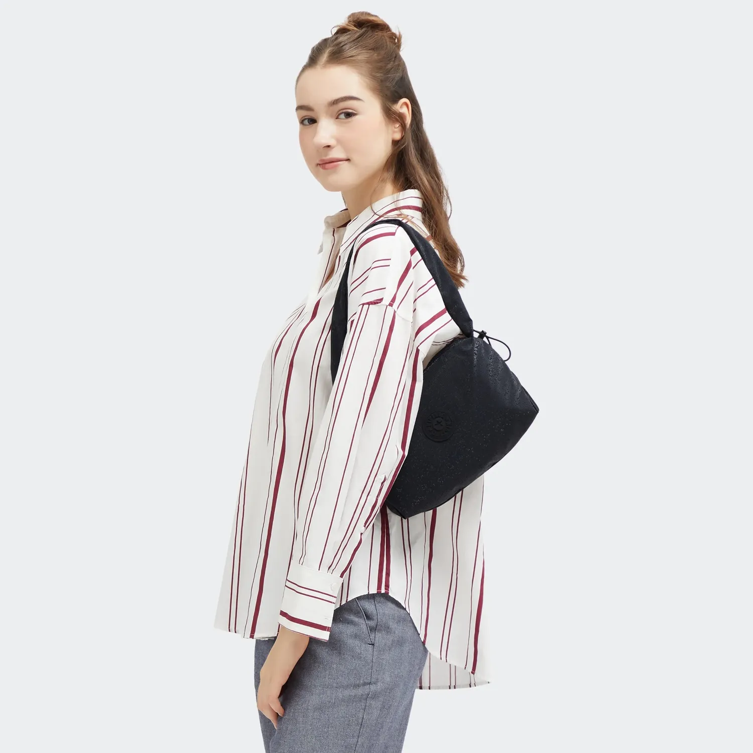 Kipling Eleni schoudertas Klein Shiny Pixel met glans