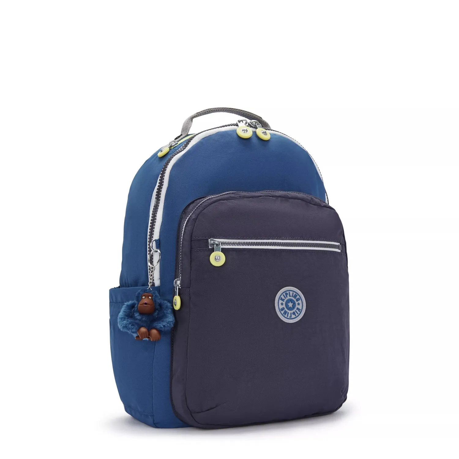 Kipling Seoul rugzak Groot Fantasy Blue Block 15 inch laptopvak