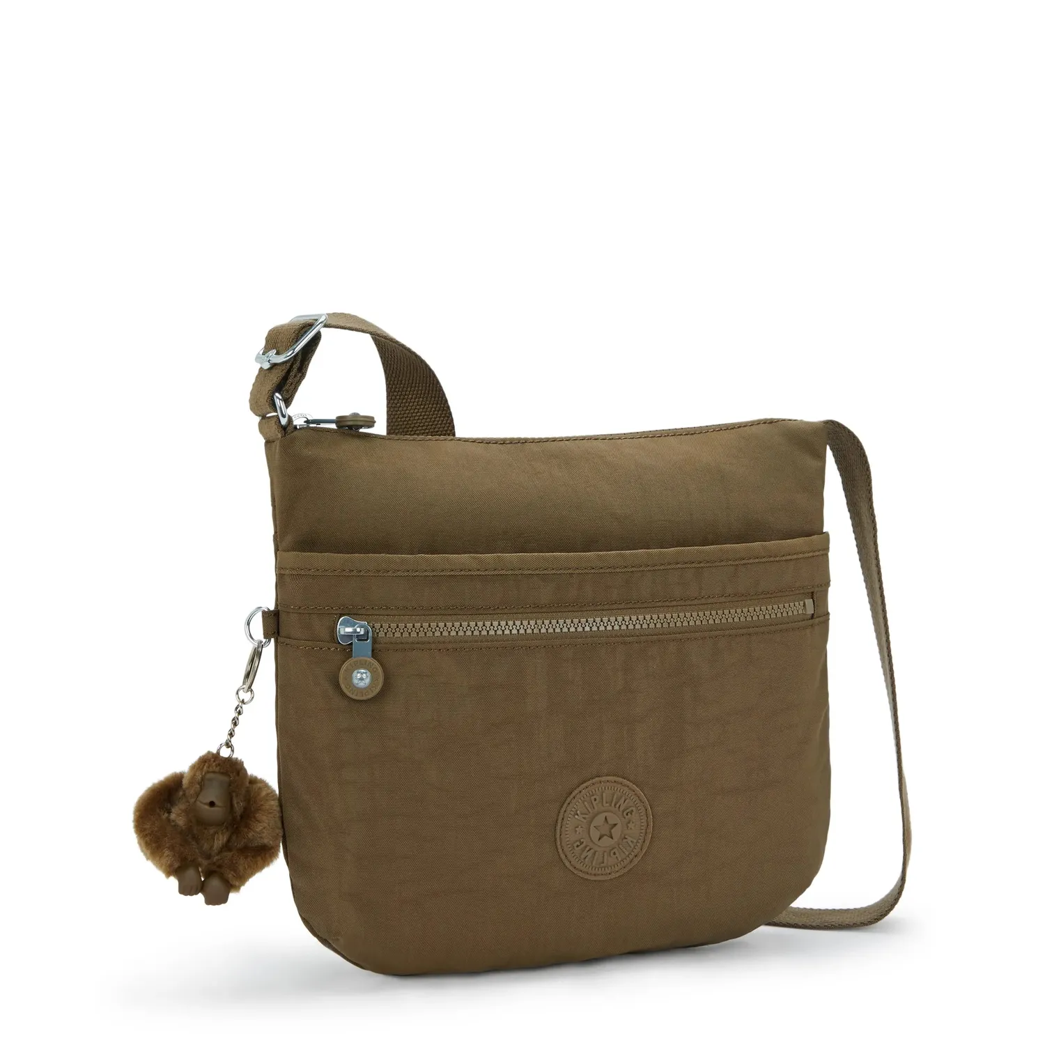 Kipling Arto schoudertas Medium Smooth Khaki waterafstotend