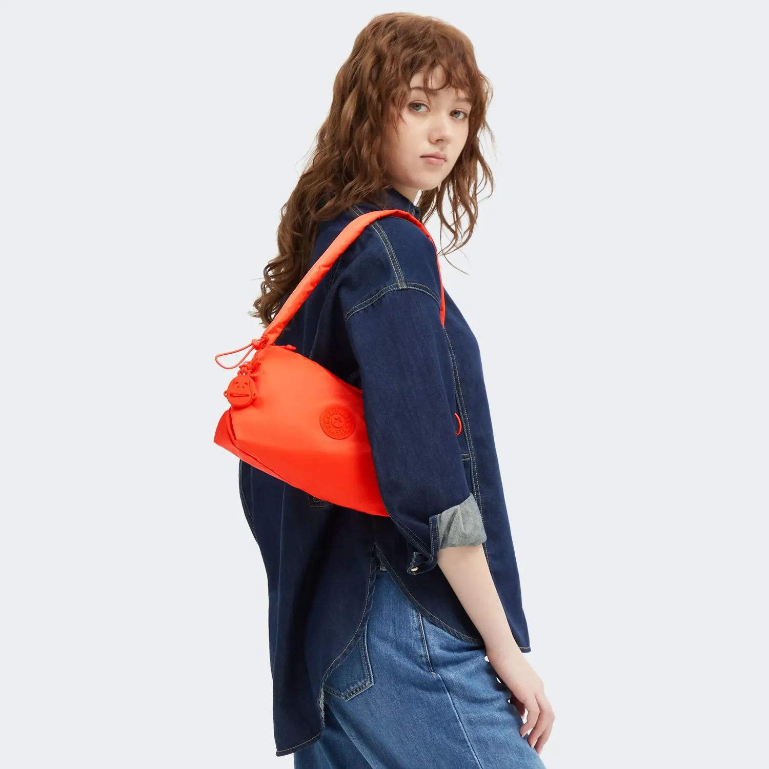 Kipling Eleni schoudertas Klein Open Orange met rits