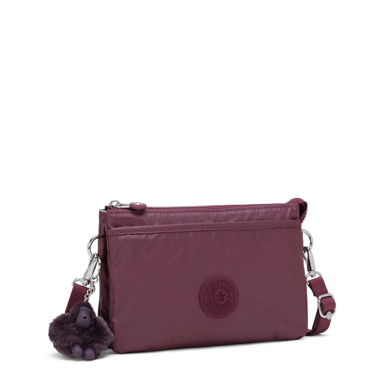 Kipling Riri crossbodytas klein Grape Wine Metallic glans
