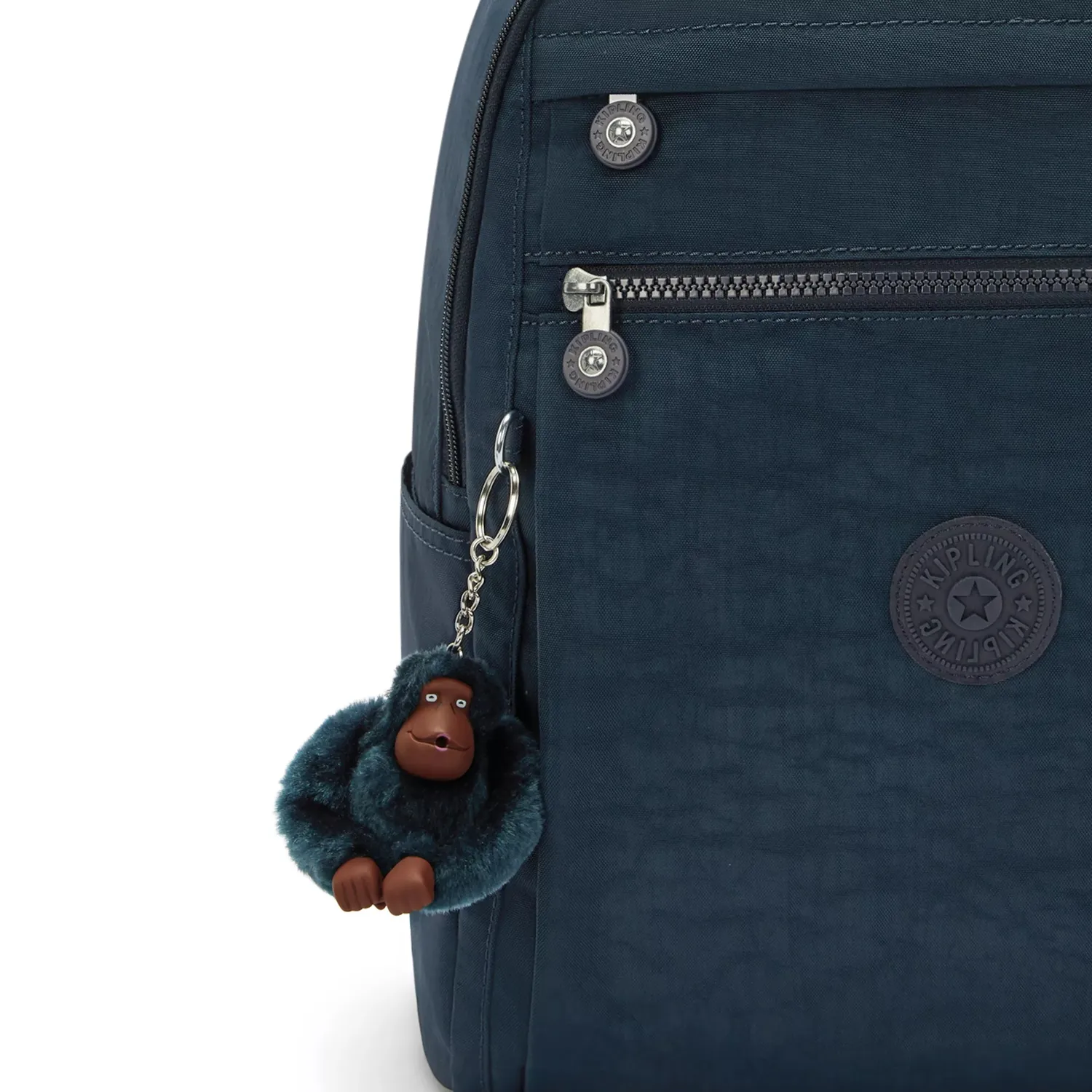 Kipling Micah rugzak Medium True Blue Tonal met laptopvak