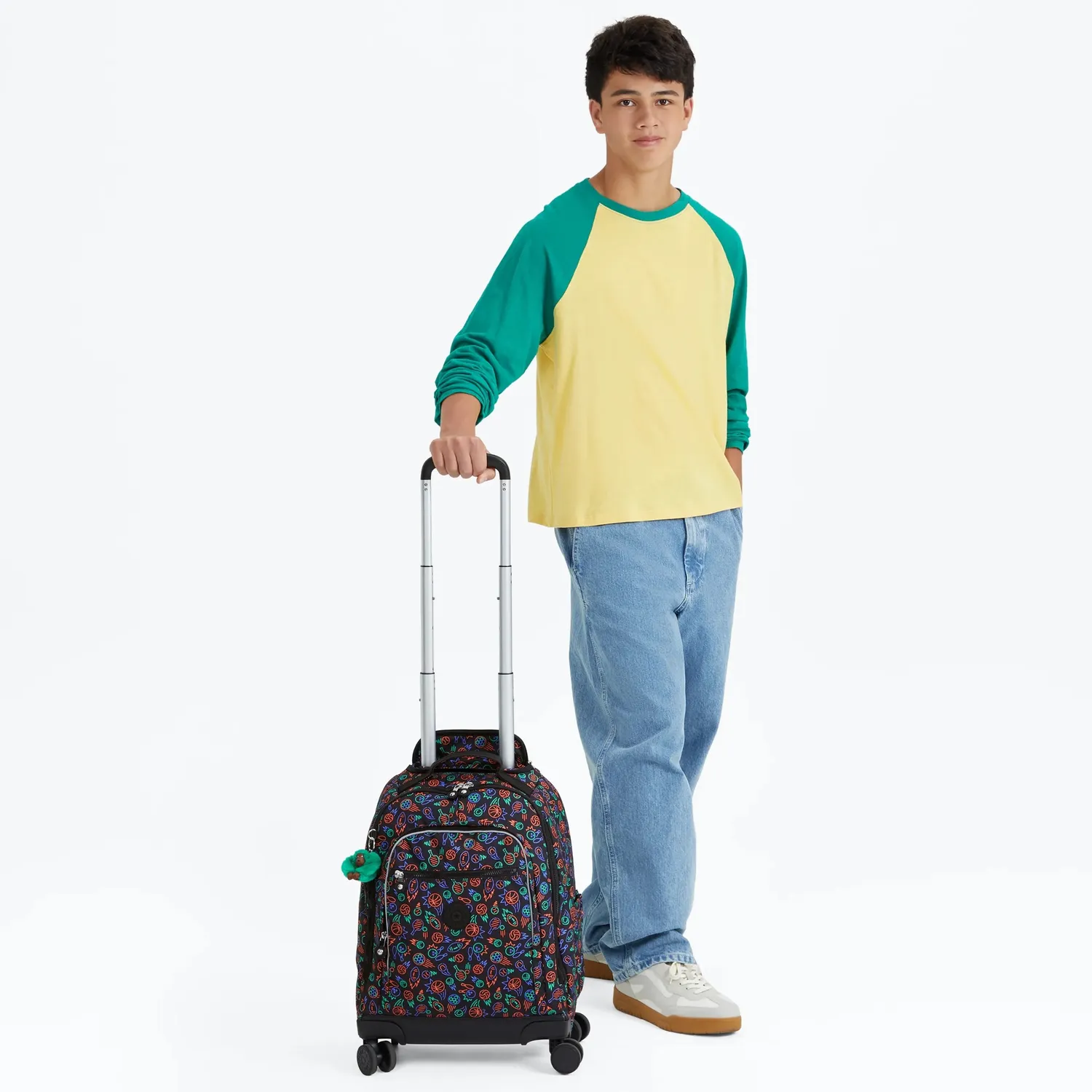 Kipling New Zea rugzak met wielen Sport Doodle groot