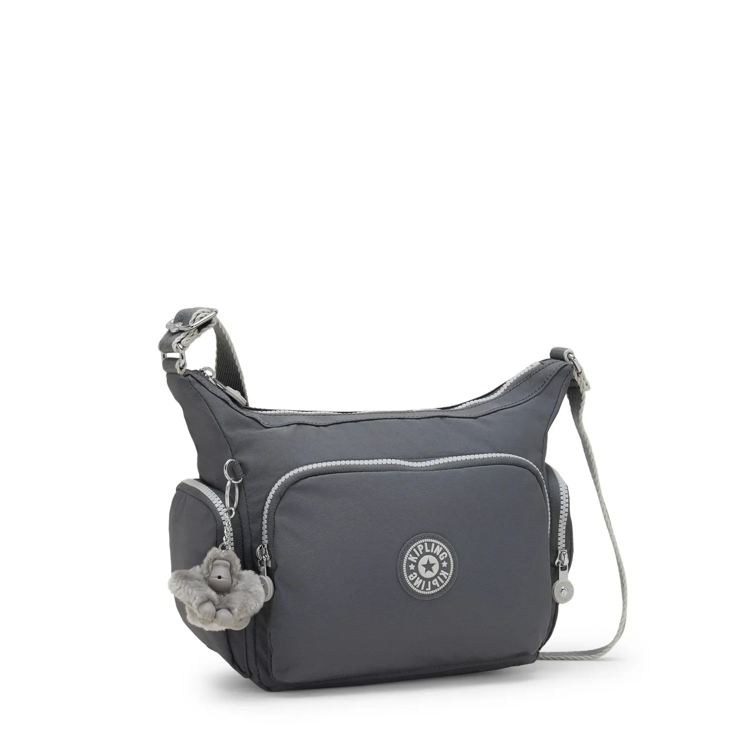 Kipling Gabb S crossbodytas Medium Moonlit Grey met sleutelkoord