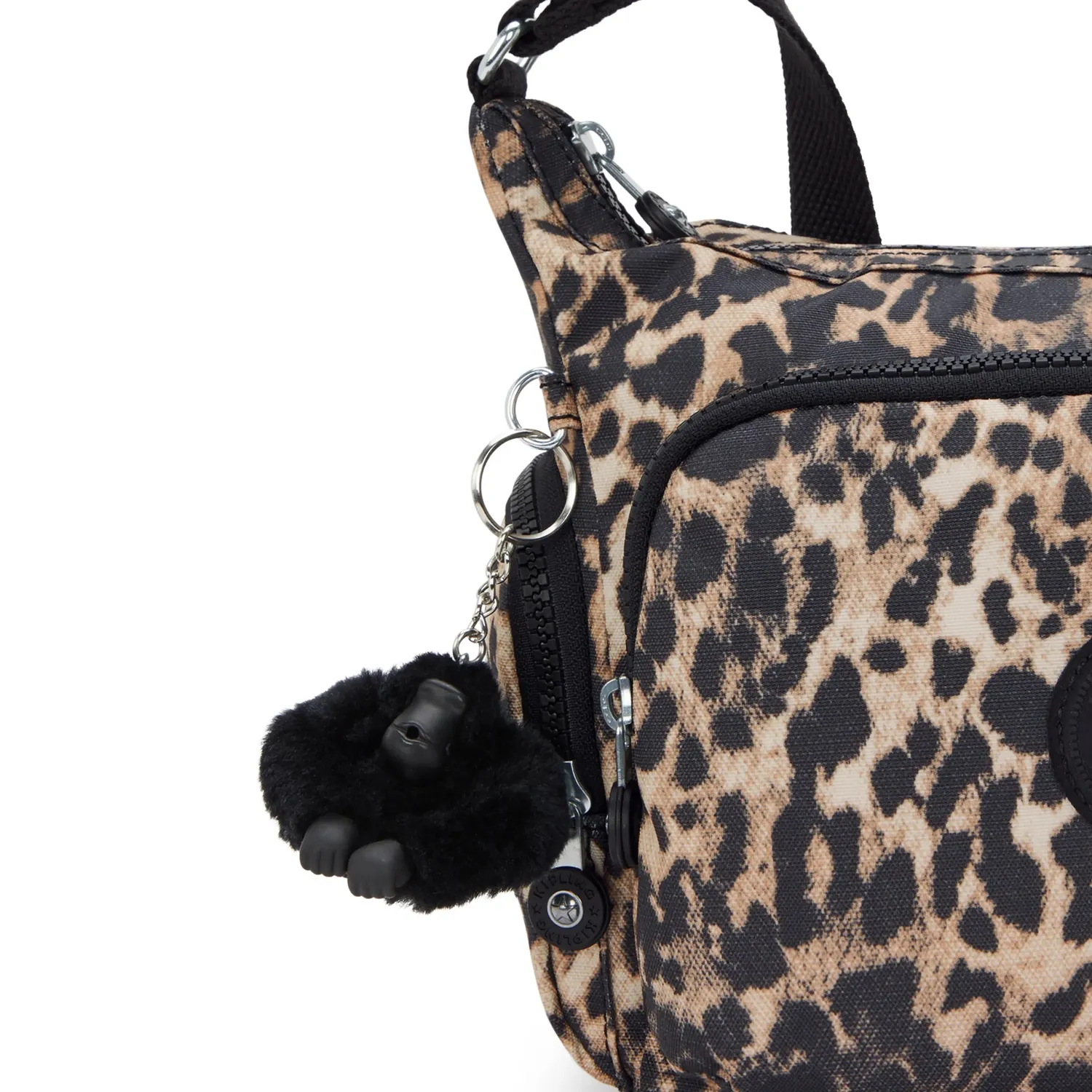 Kipling Gabb S crossbodytas Medium Wild Leopard met ritsvakken