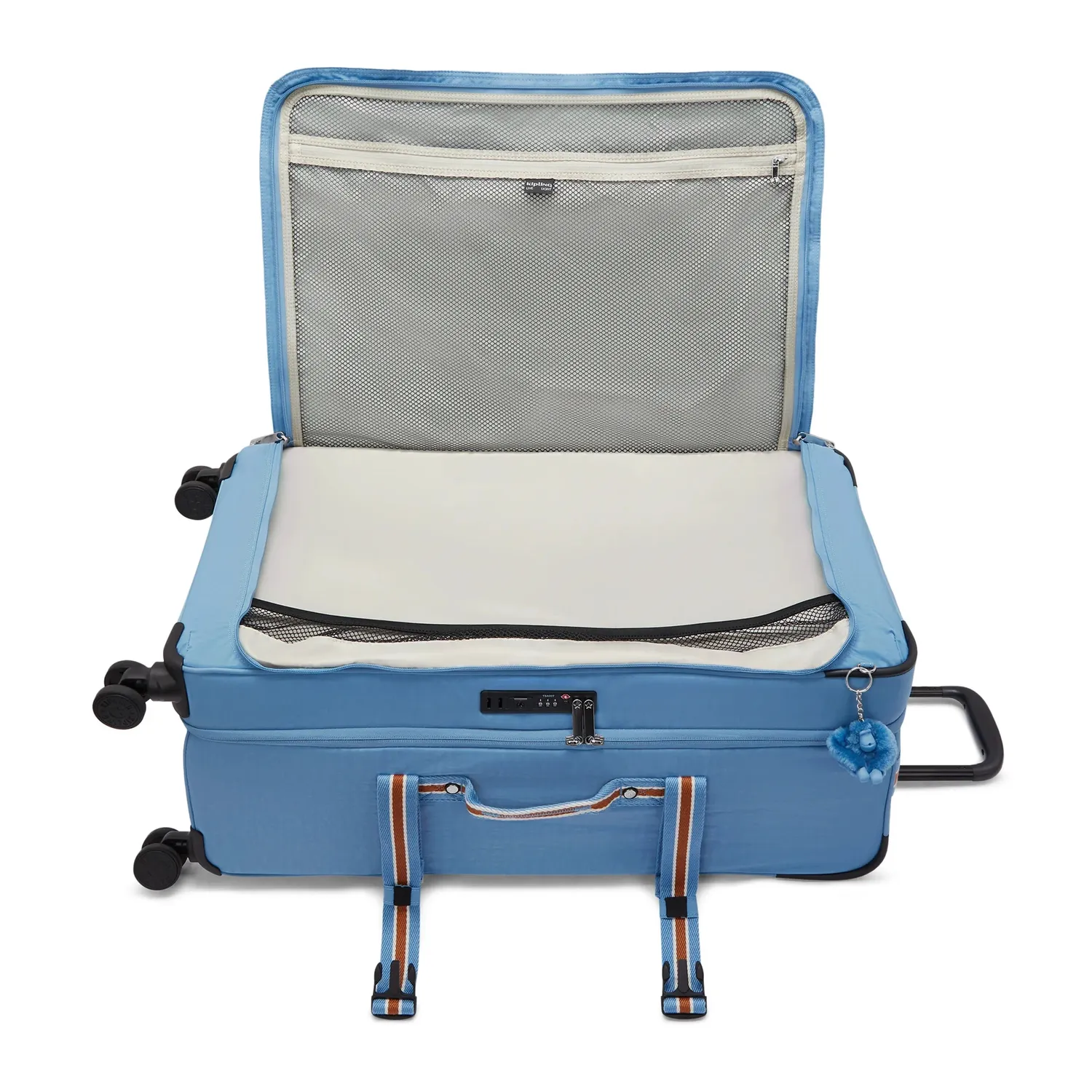 Kipling Spontaneous L koffer Groot Vintage Blue 4 wielen