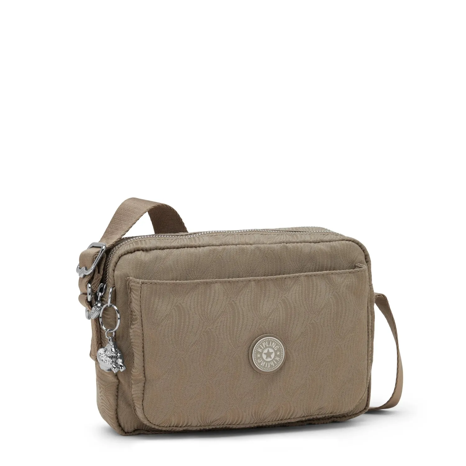 Kipling Abanu M crossbody tas Diamond Wave Jacquard medium met ritsvakken