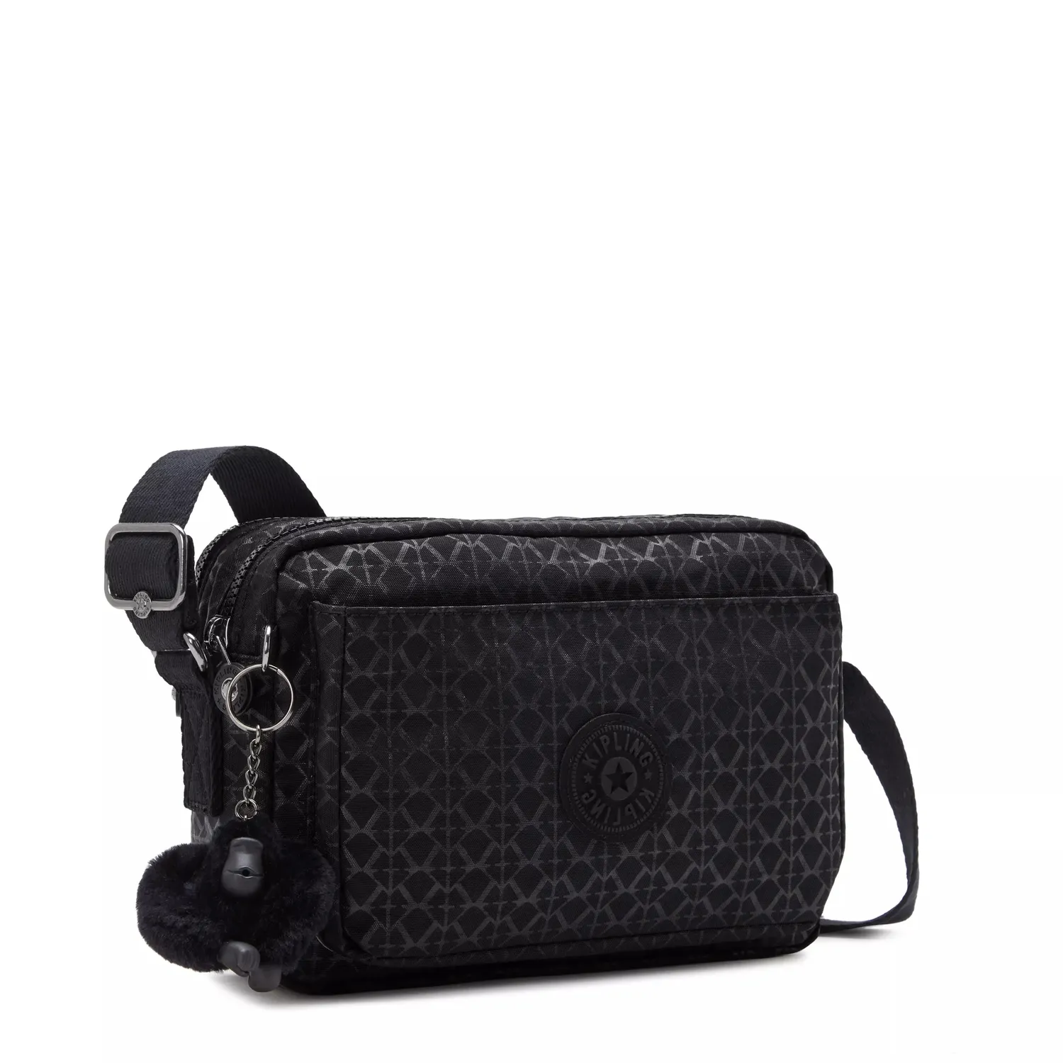 Kipling Abanu M crossbody tas Signature Emb medium met ritsvakken