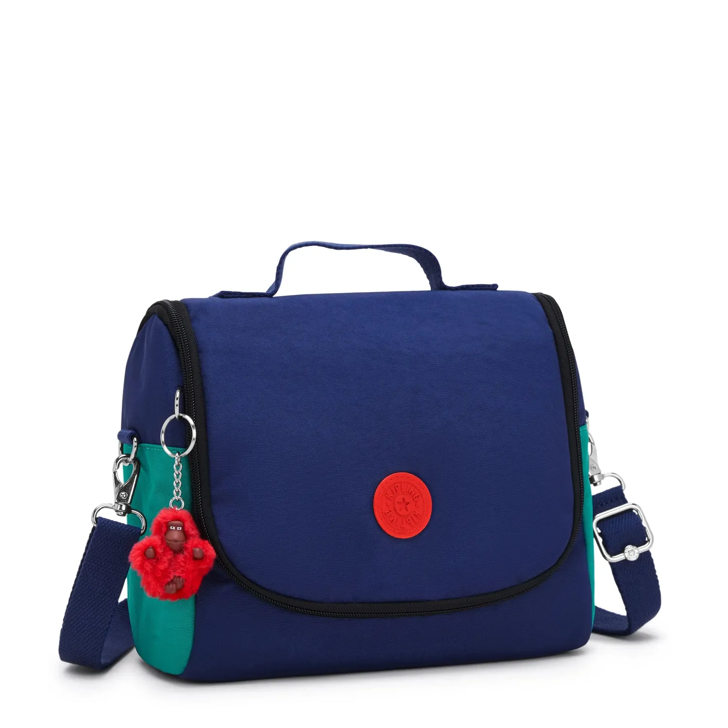 Kipling New Kichirou lunchtas Escape Blue Block groot met trolleyband