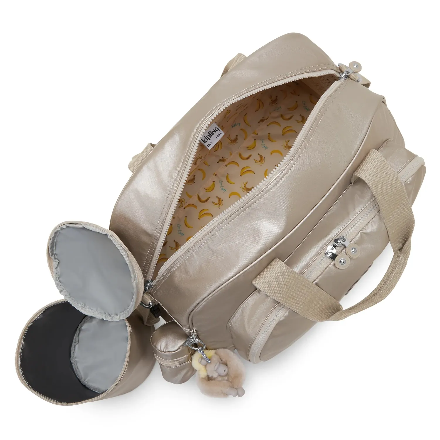 Kipling Camama luiertas Tiny Metallic Glow groot met mat