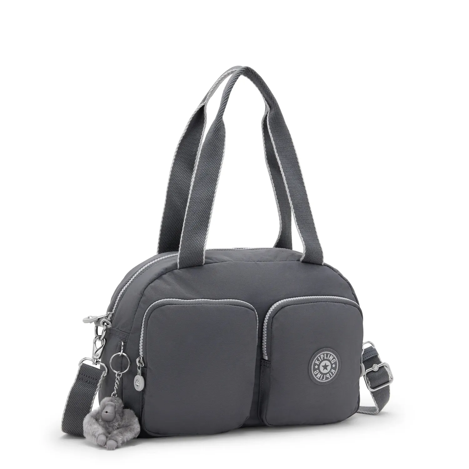 Kipling Cool Defea schoudertas Medium Moonlit Grey rond
