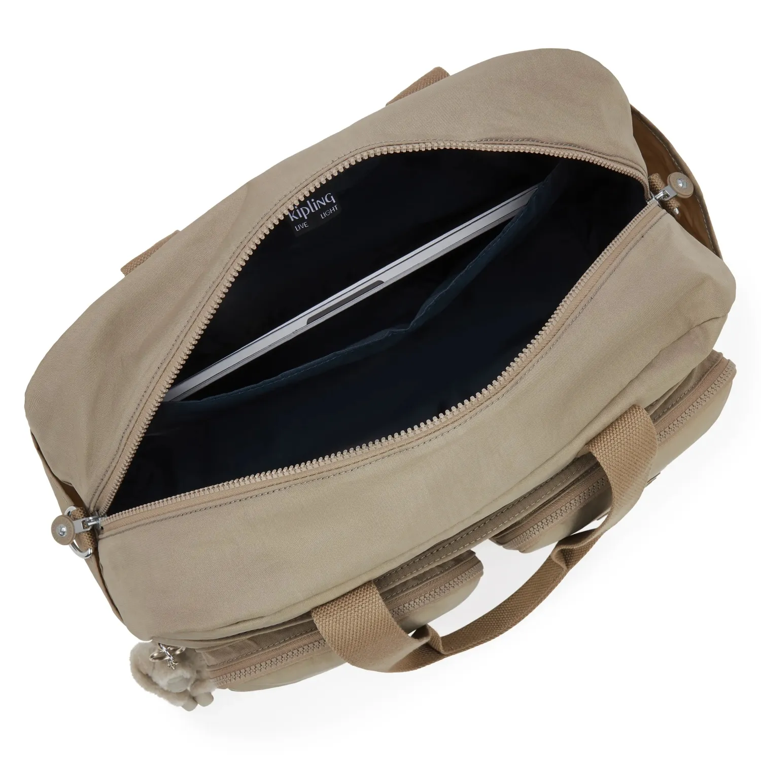 Kipling Defea XL weekendtas Medium Soft Taupe met laptopvak