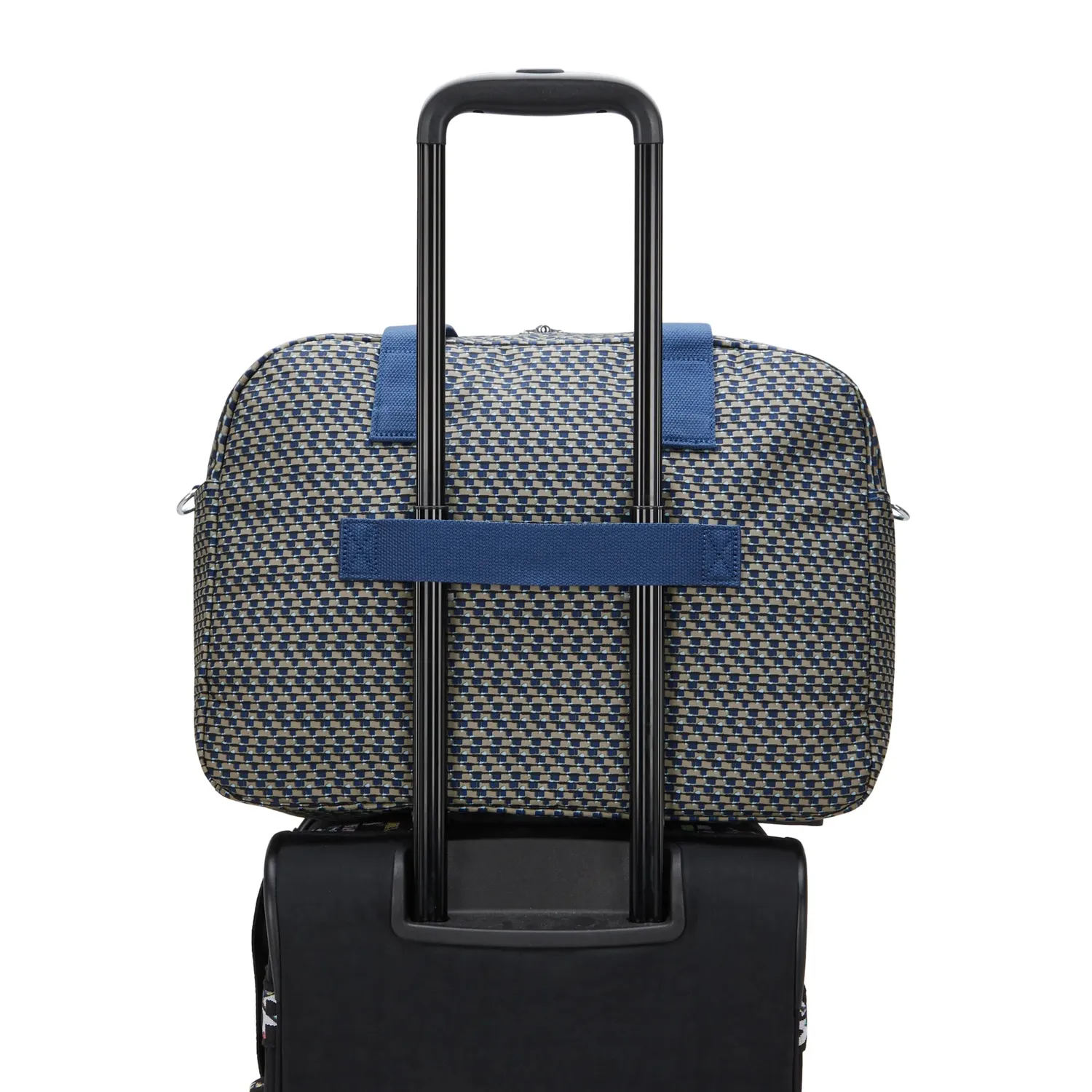 Kipling Defea XL weekendtas Medium Blue on Wire met laptopvak