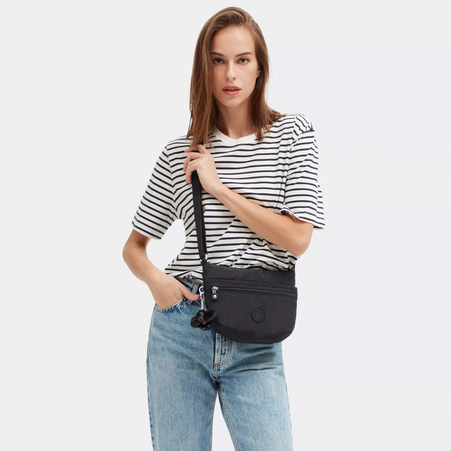 Kipling Arto S schoudertas Black Noir klein zwart
