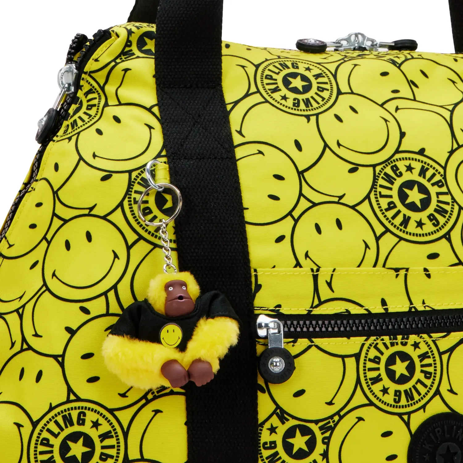 Kipling Art M draagtas Yellow Fun Ball groot Smiley