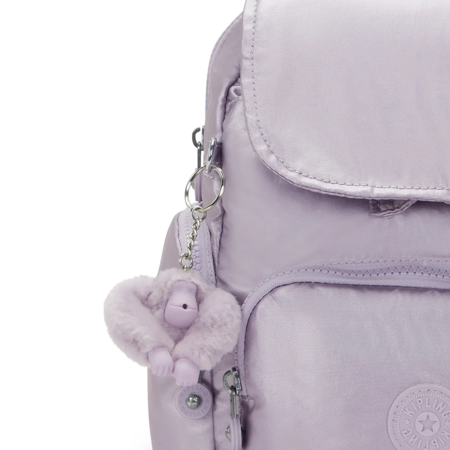 Kipling City Zip Mini rugzak Lilac Moon Metallic klein glans