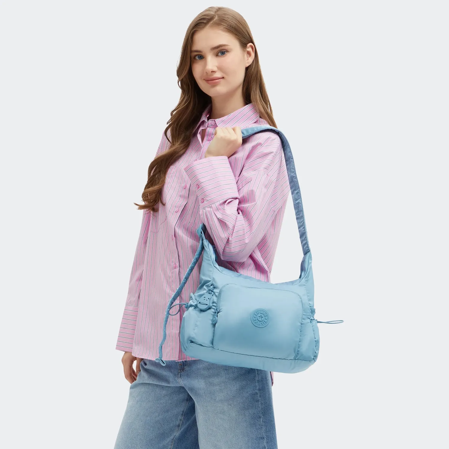 Kipling Gabb S crossbodytas Medium Sounds Blue met buitenvakken