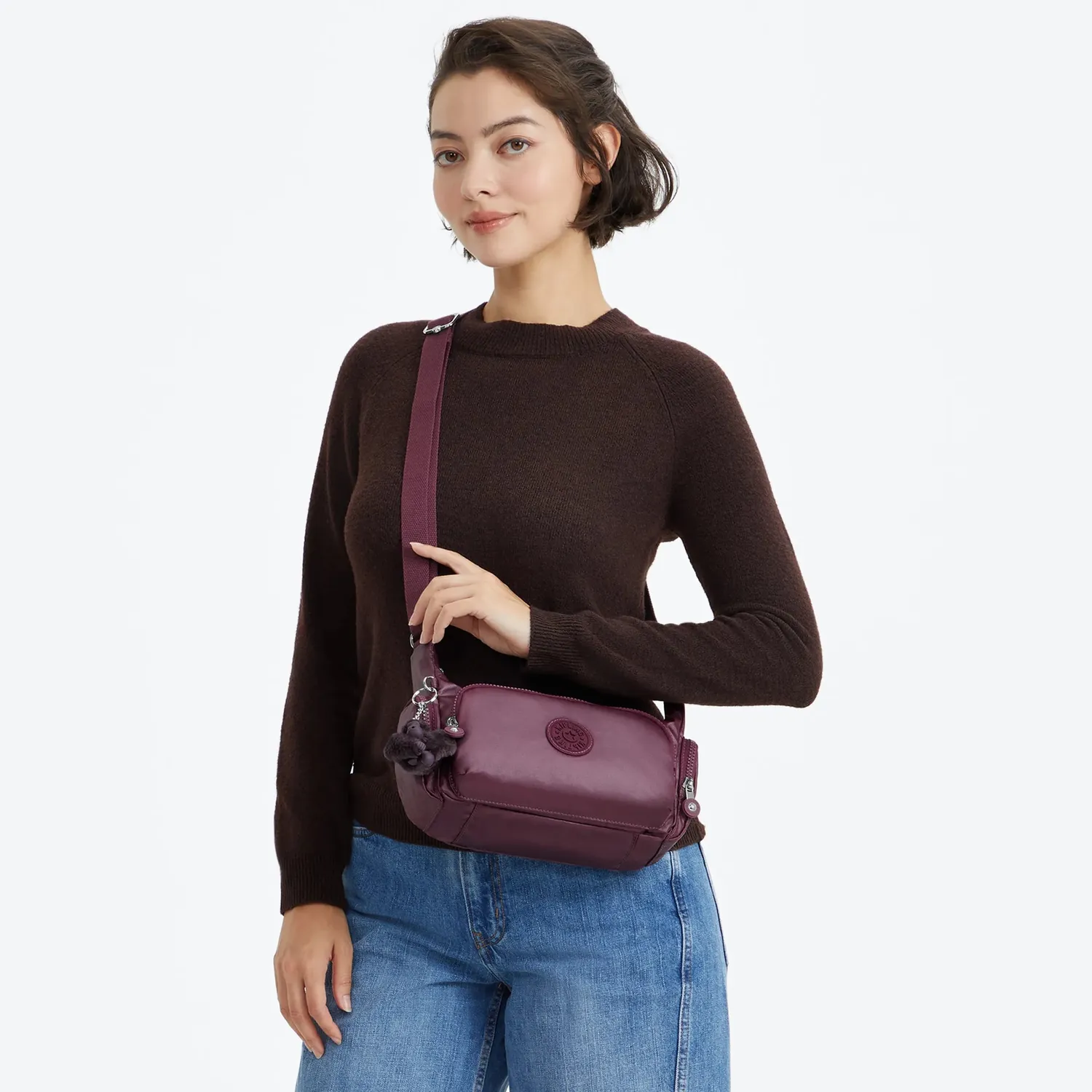 Kipling Gabbette S crossbody Grape Wine Metallic Klein