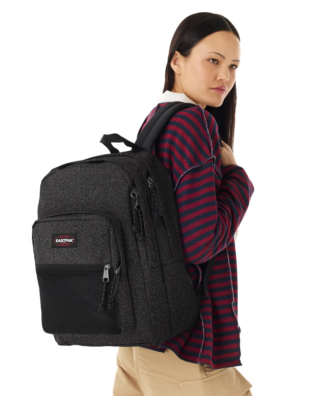 Eastpak Pinnacle rugzak spark black large glanzend
