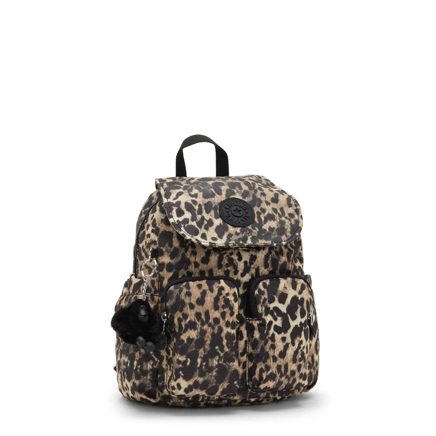 Kipling City Pocket Mini rugzak klein Wild Leopard met klep