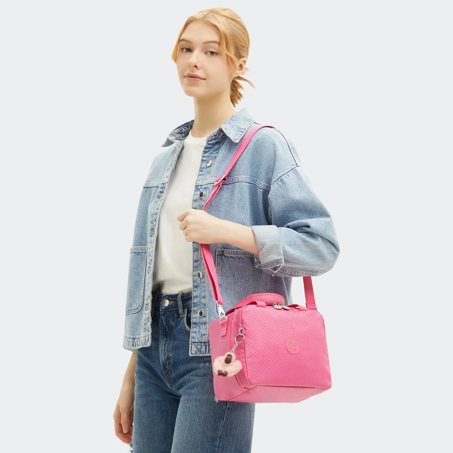 Kipling Miyo lunchtas Pink Mermaid Embossed